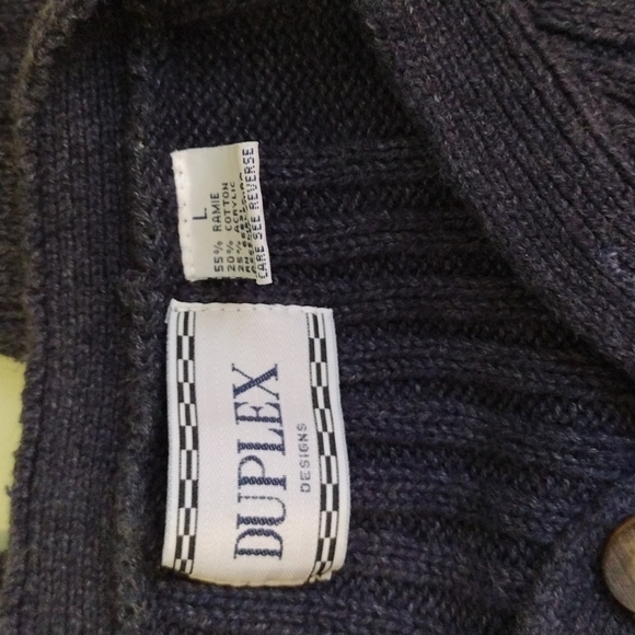 Men's Duplex Designs Large Navy Blue heavy weight sweater - Picture 3 of 7